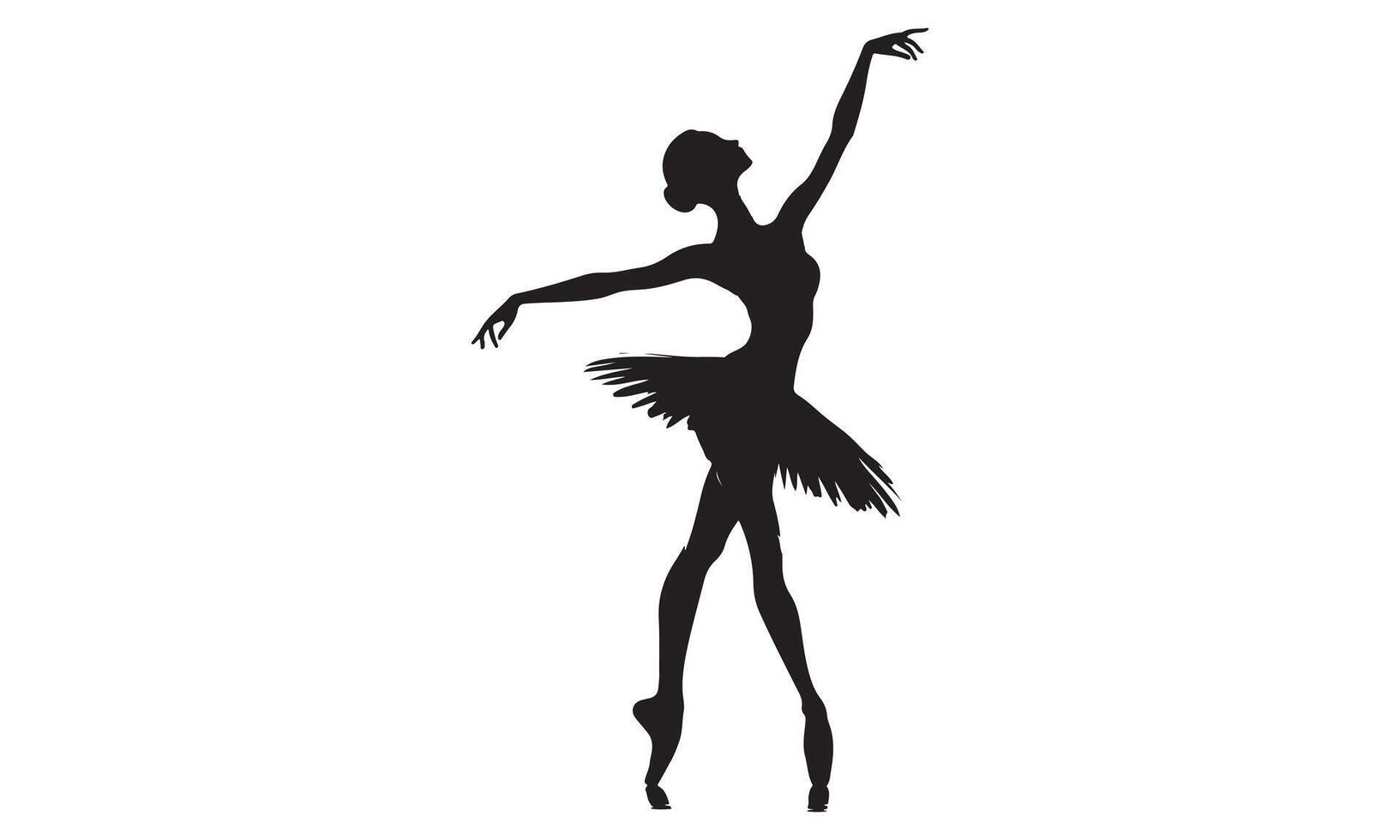Ballerina silhouette on white background vector