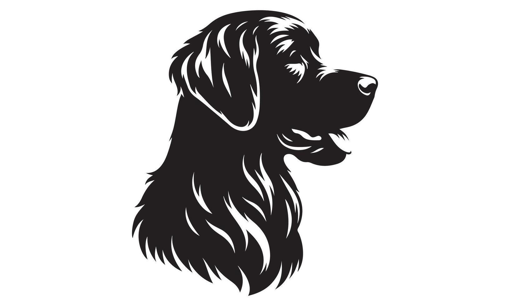 Black and white illustration of a dog's head vector