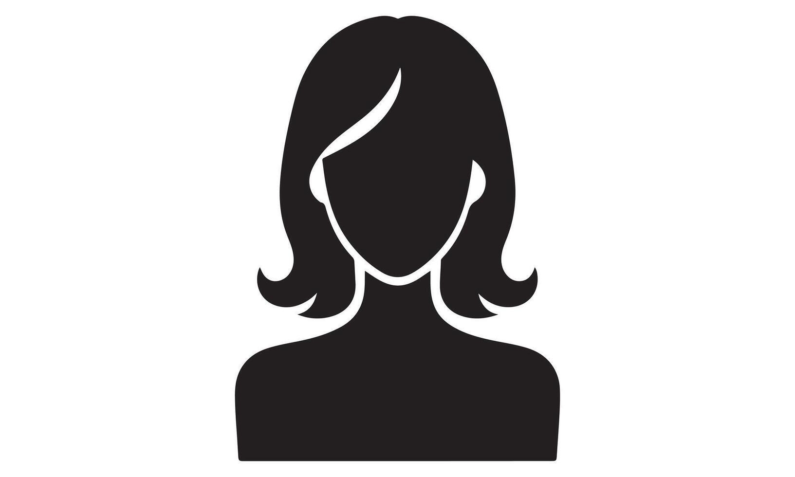 A woman's head is shown in silhouette on a white background vector