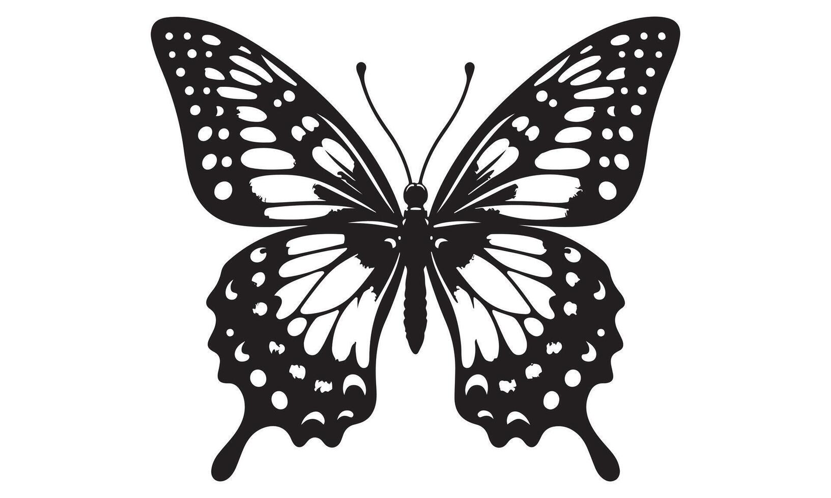 Butterfly silhouette on white background vector