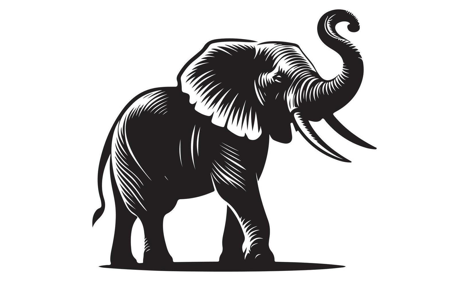 An elephant is standing in front of a white background vector