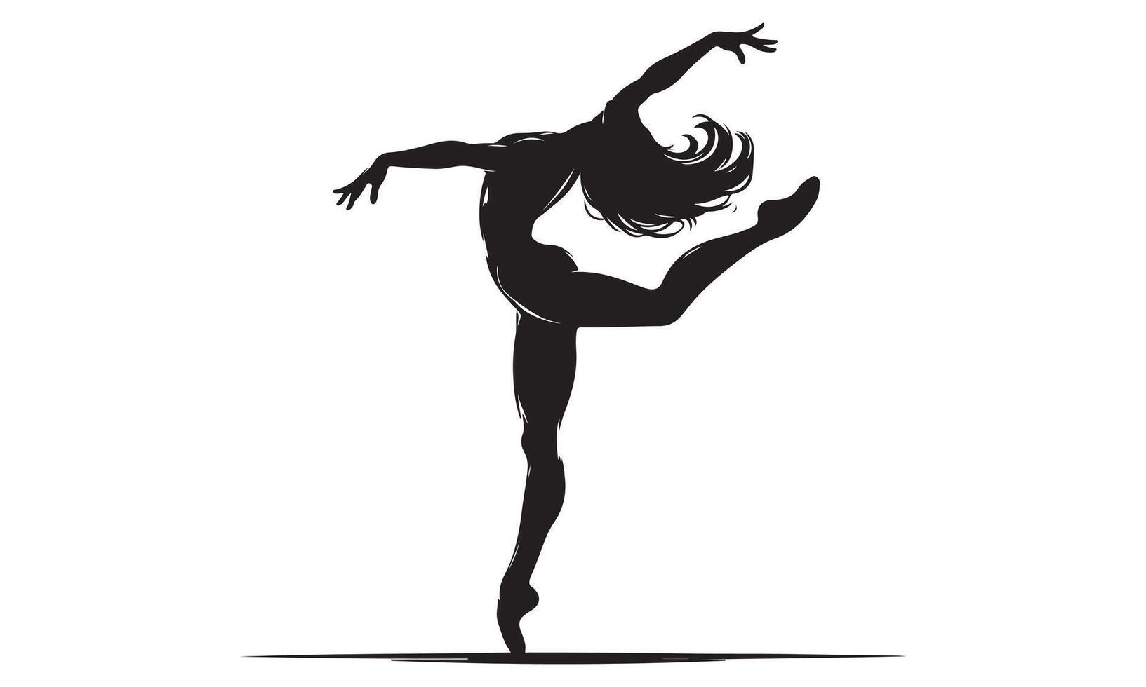 Silhouette of a ballerina on a white background vector