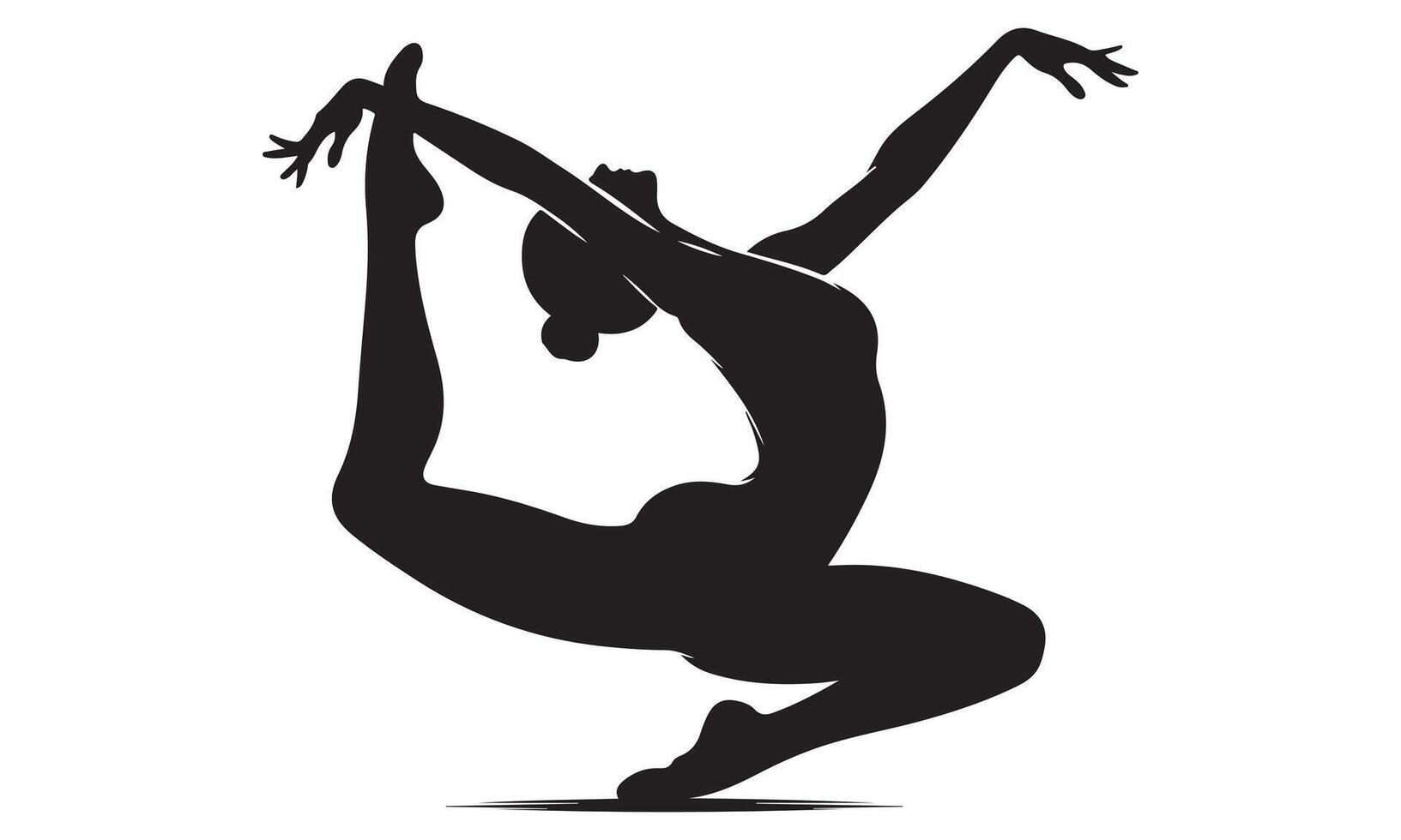 Silhouette of a woman doing a split in the air vector