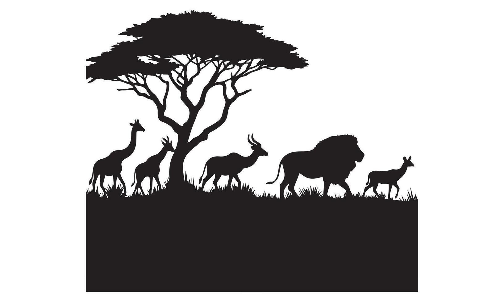 African animals in the wild vector