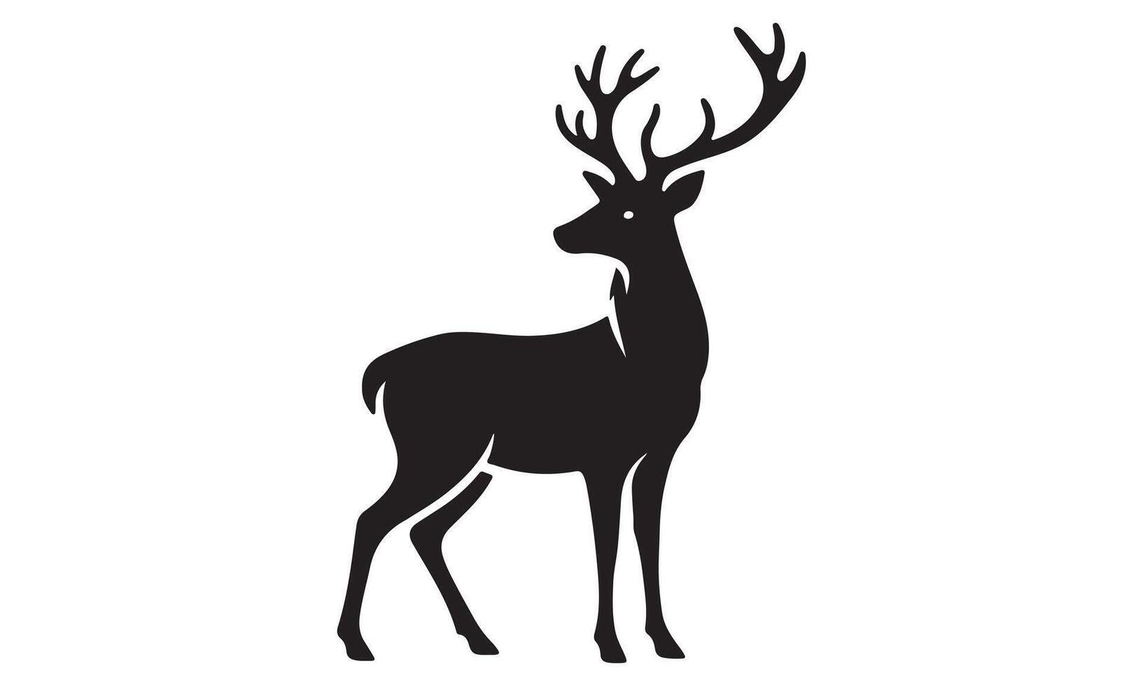 A black and white silhouette of a deer vector