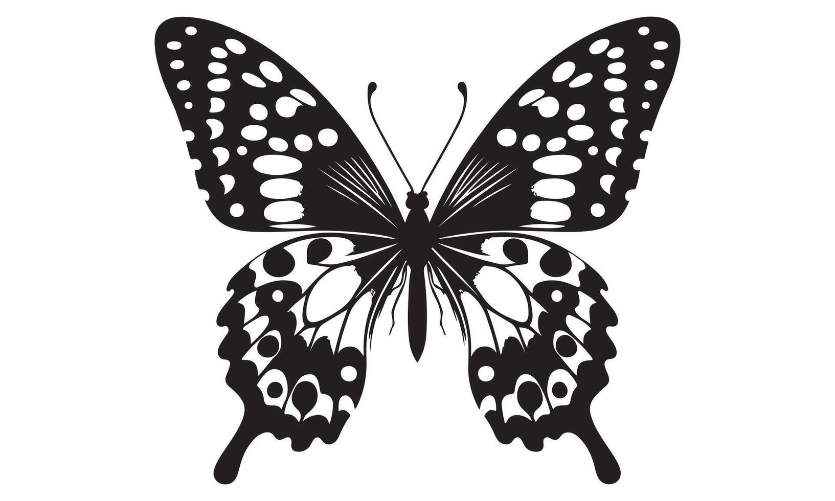 Butterfly illustration Silhouetted vector