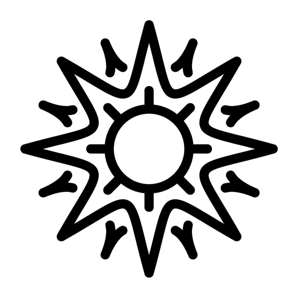 Abstract sun line icon. Bright sun line icons vector