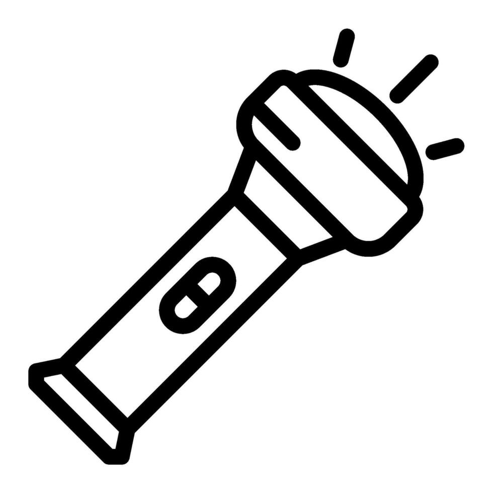 flashlight line icon. illumination, exploration, emergency, glow, lamp, electricity, hiking, outline, electronic, tool, graphic vector