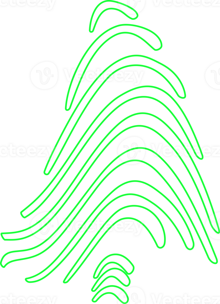 Simple green tree line art. png