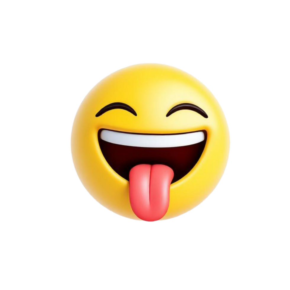 A yellow emoticion with its tongue out png