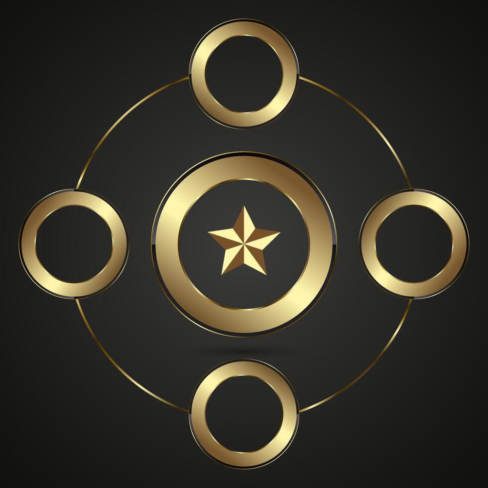 Chart of premuim circle buttons with star high class in a rounded square frame, a luxury circle button which gives it a luxurious and premium appearance, banner illustration vector