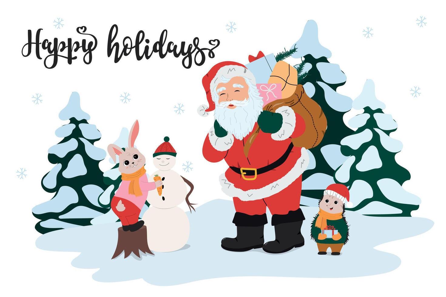 Happy holidays 2024 card vector