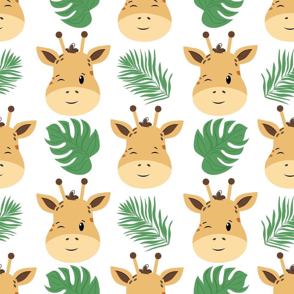 Muzzle of giraffe hand drawn background vector