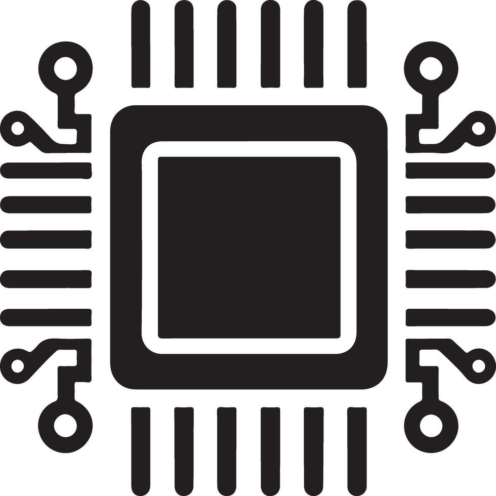 Semiconductor silhouette icon or cpu device Image vector