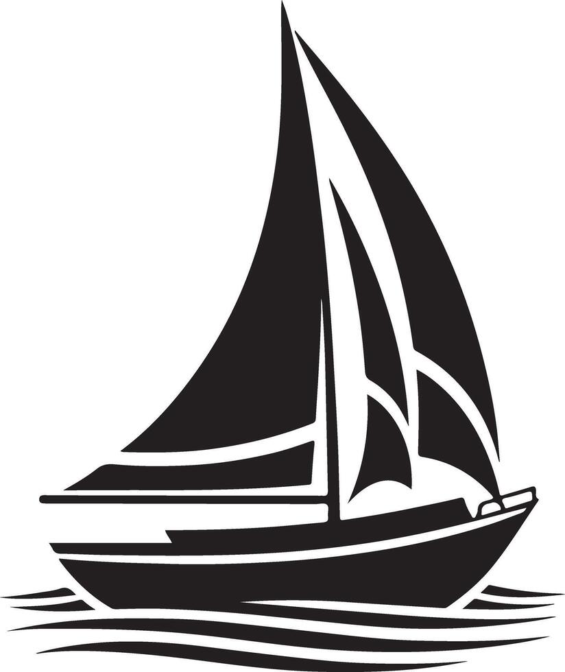 Sailboat Silhouette Art, Icons, and Graphics vector