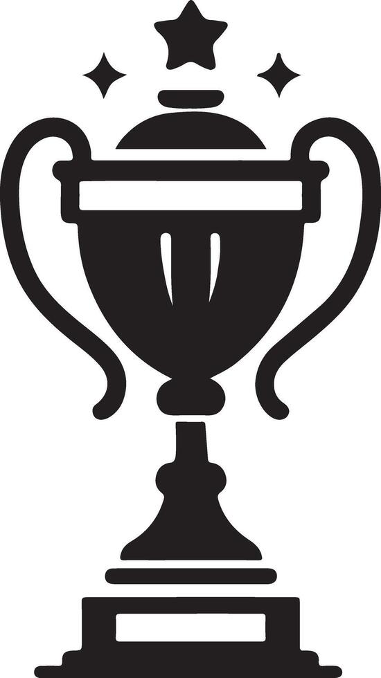 A silhouette champion winner trophy icon vector