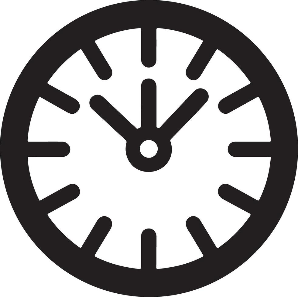 Clock time icon silhouette isolated on white Image vector