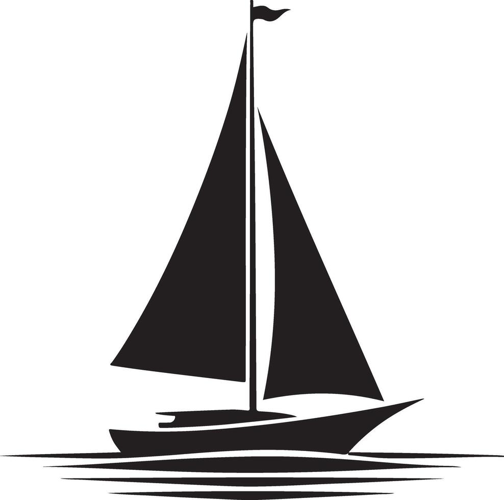 Silhouette sailboat navigation water recreation Image vector