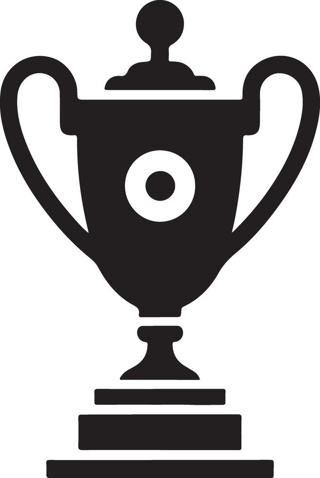 Silhouette of trophy cup winner with a laurel Image vector