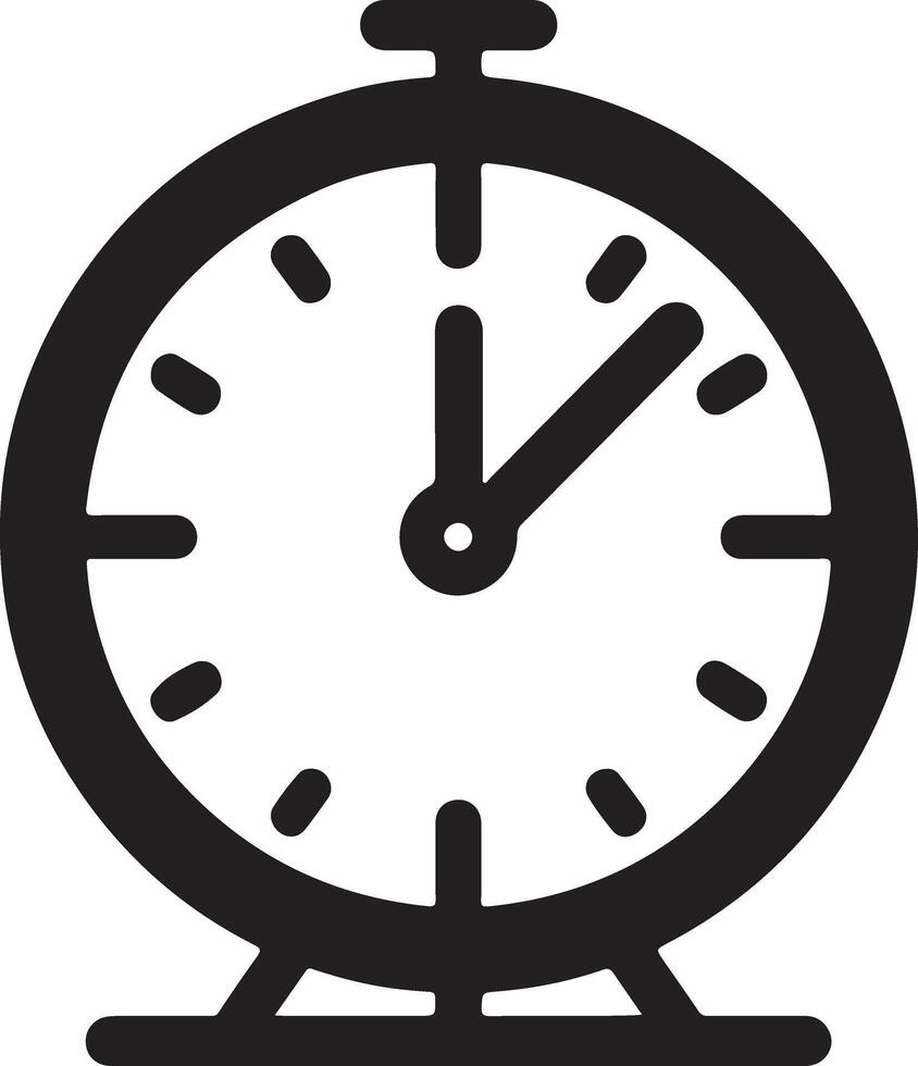 Silhouette clock time watch work icon vector