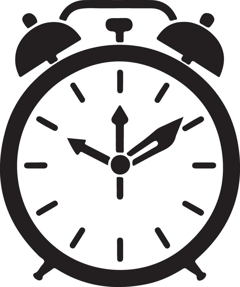 Alarm clock icon silhouette, illustration isolated on white background vector