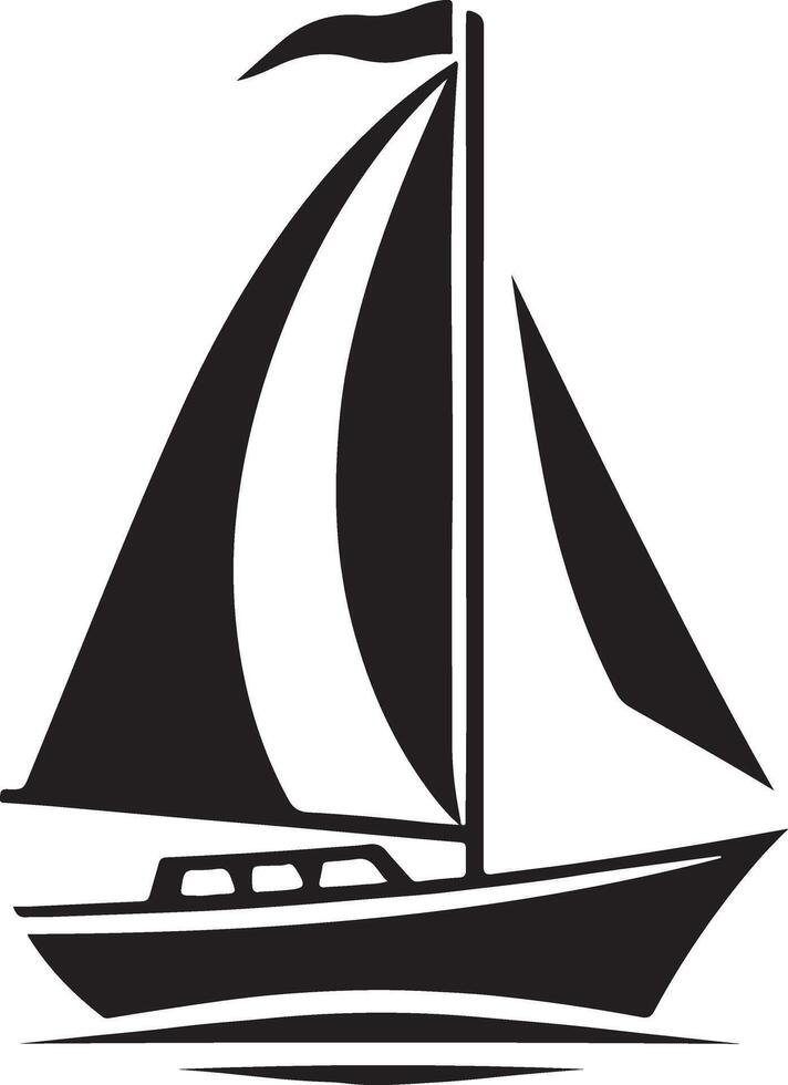 Sailing yacht ship silhouettes vector
