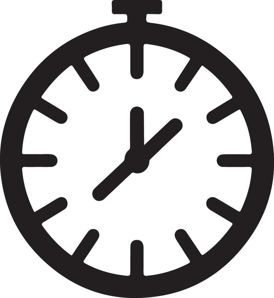 Silhouette Clock Icon vector