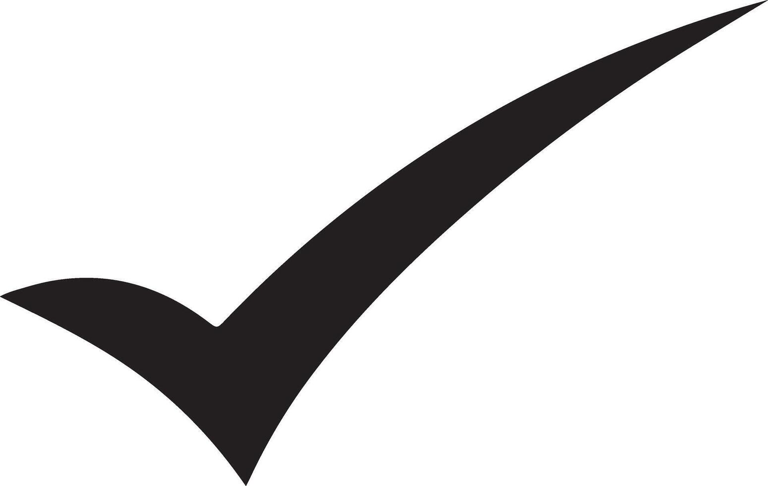 Check mark silhouette icon. Selection. Decision. vector