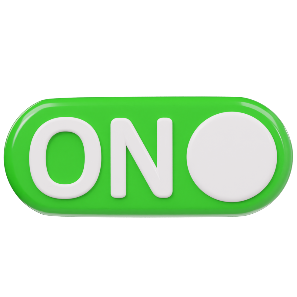Switch on button icon 3d render illustration png