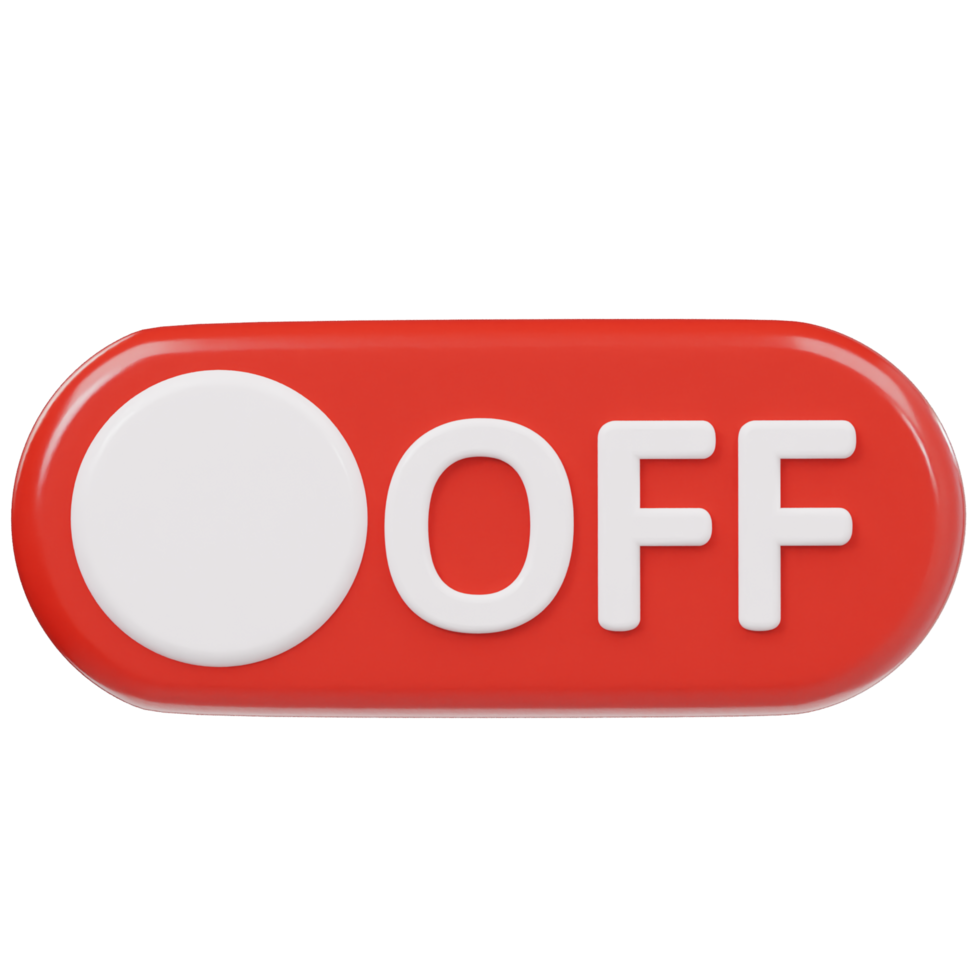 Switch off icon 3d render illustration png