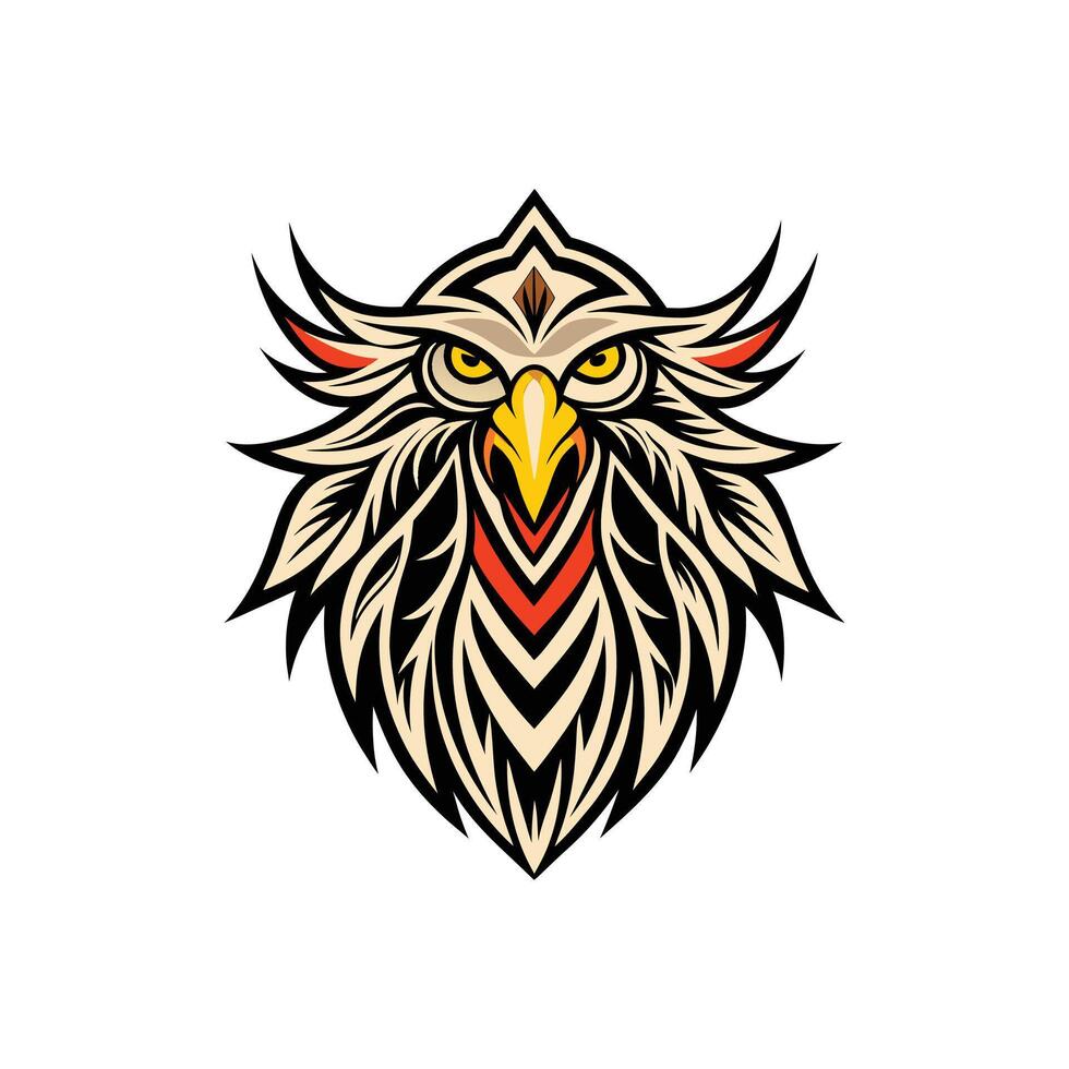 An eagle head with a tribal style vector