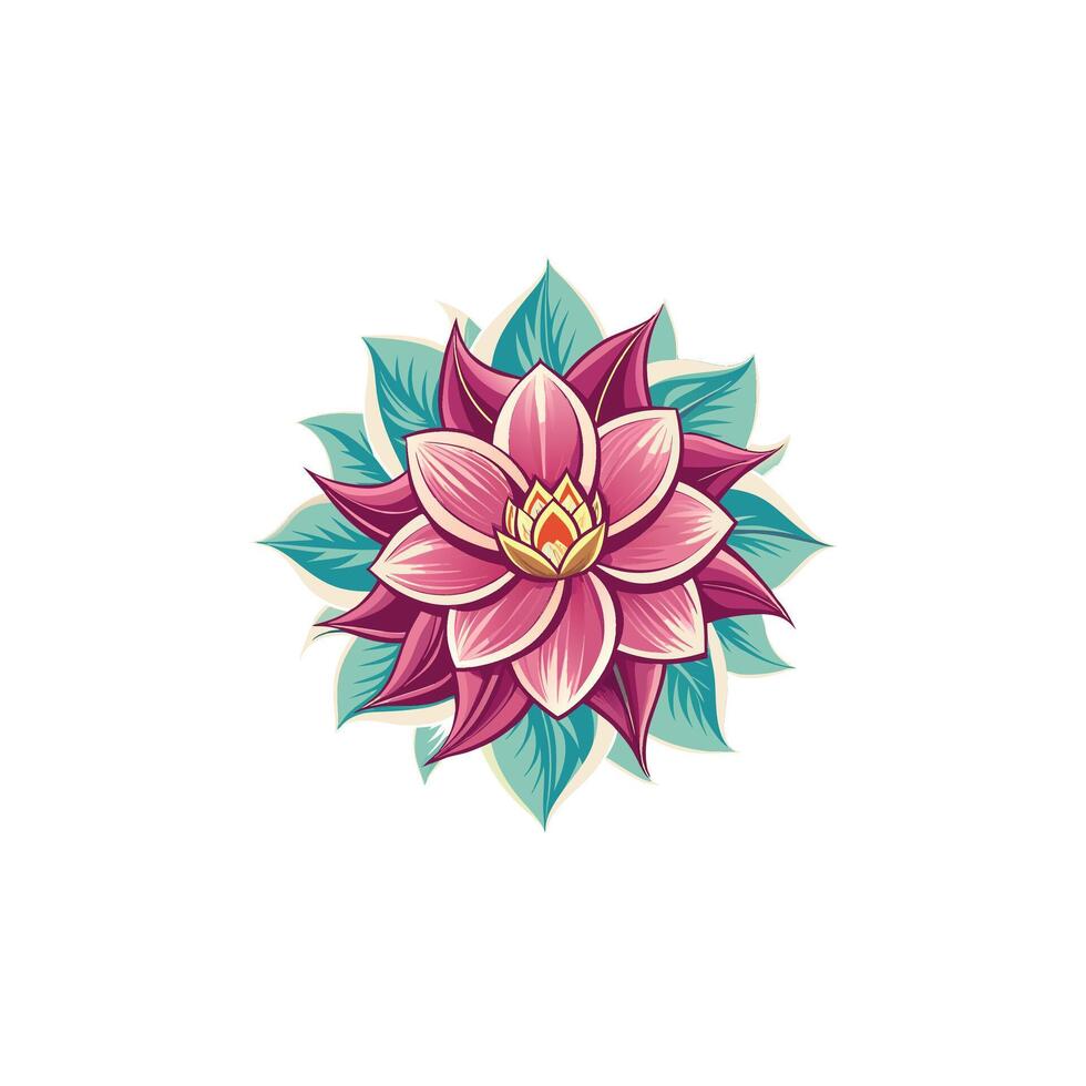 Lotus flower tattoo design illustration vector