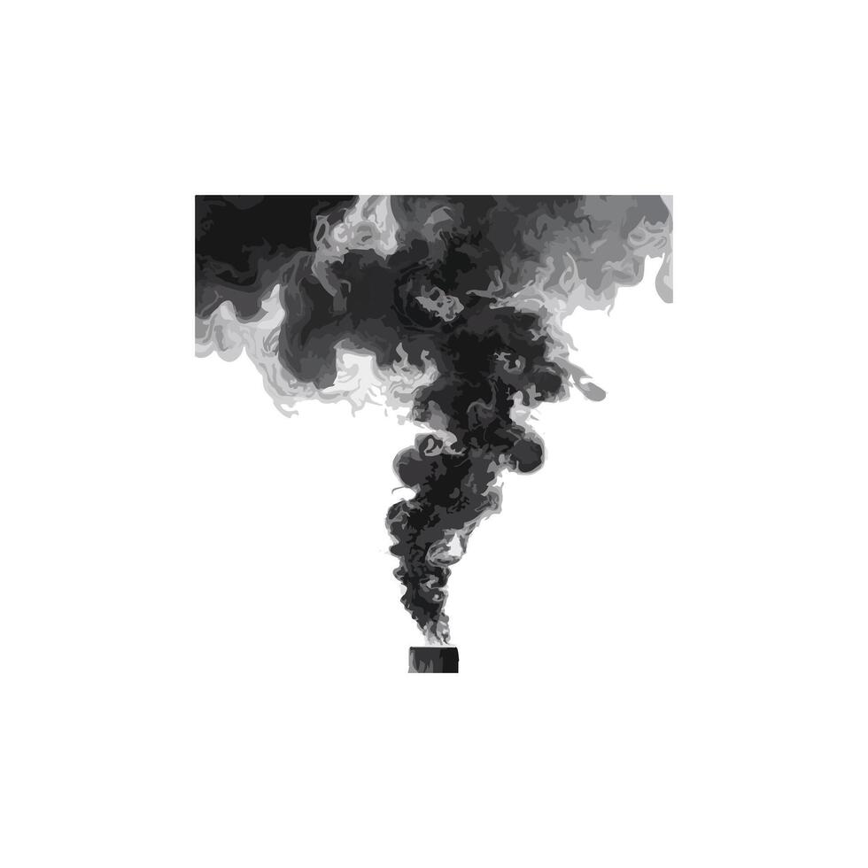 A black smoke cloud is blowing out of a pipe vector