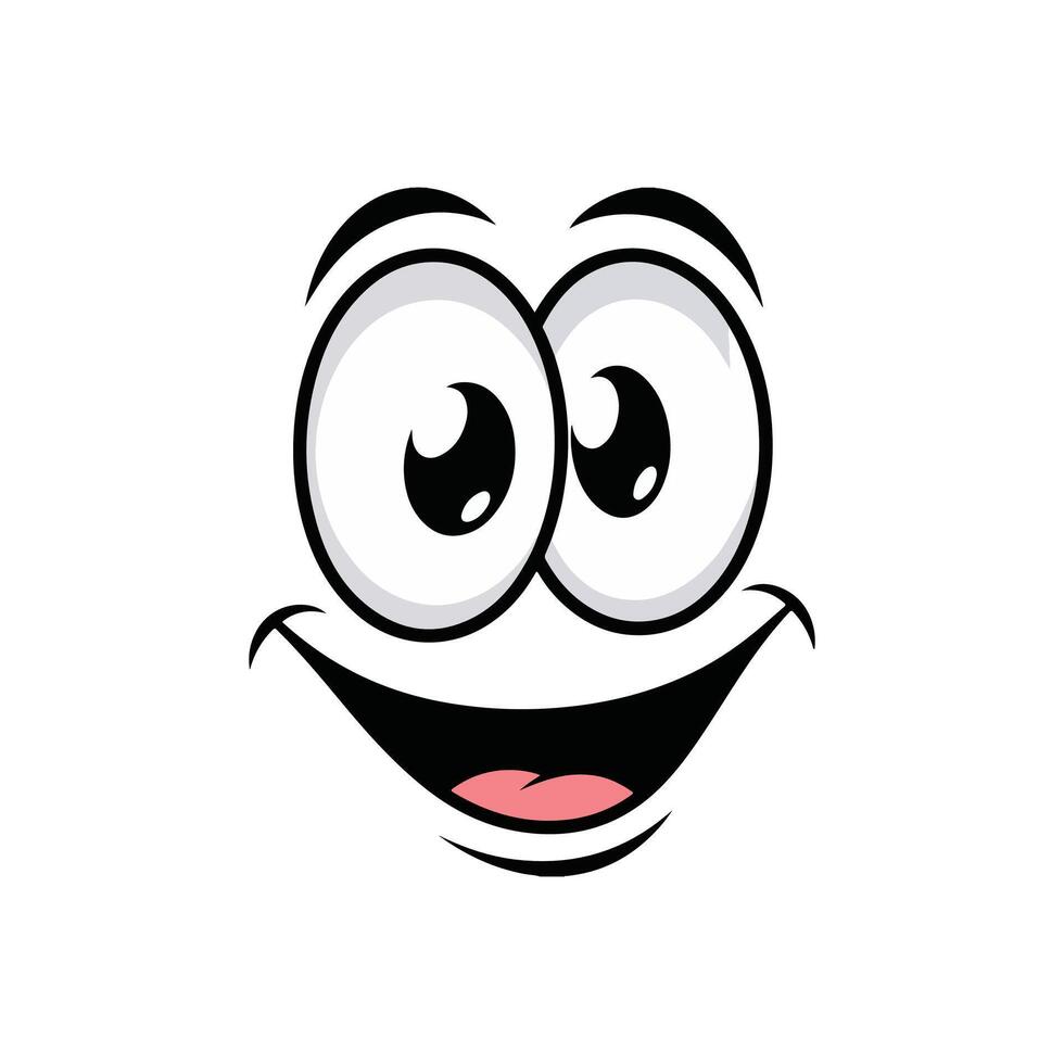 A cartoon face with a big smile vector