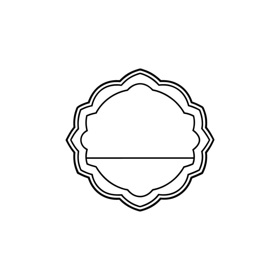 A black and white drawing of a badge vector