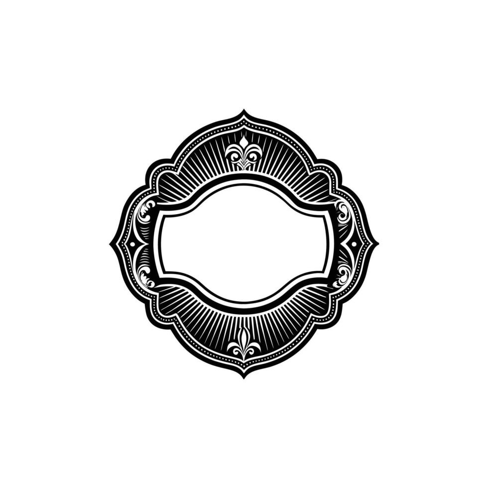 A black and white logo for a label vector