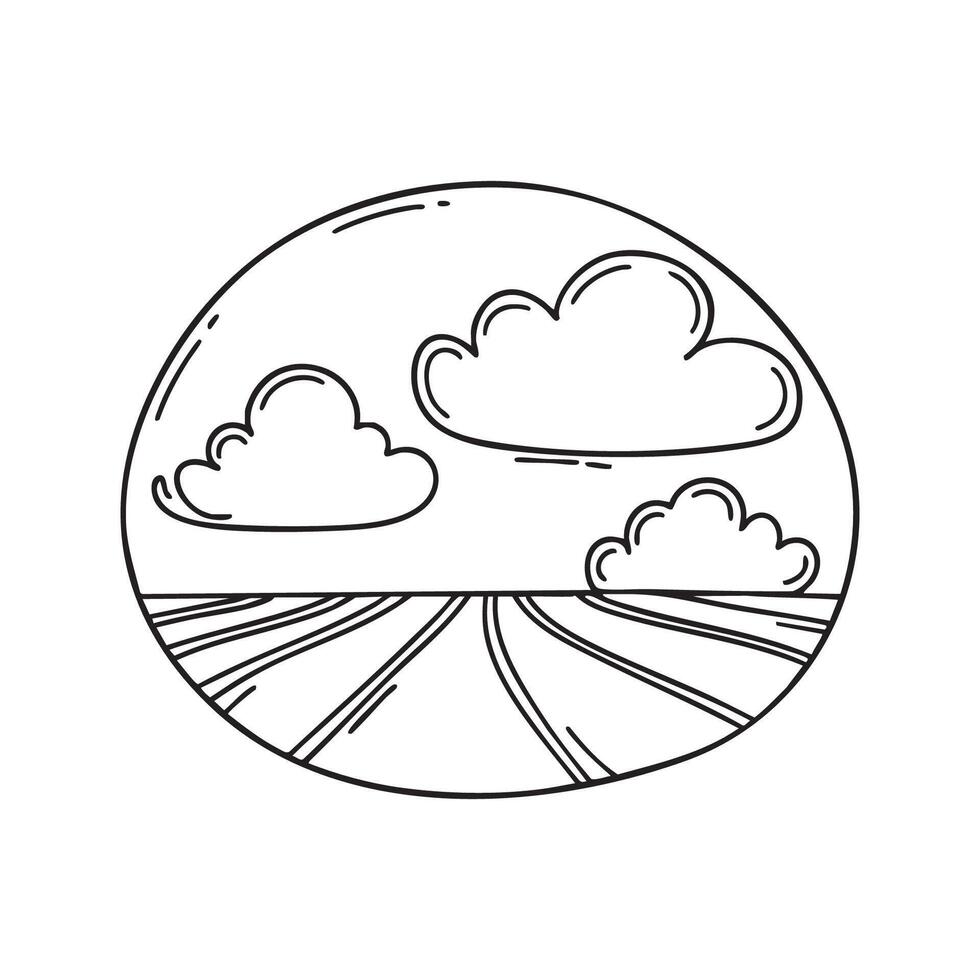 Clouds in a clear sky with windy air in the open field vector