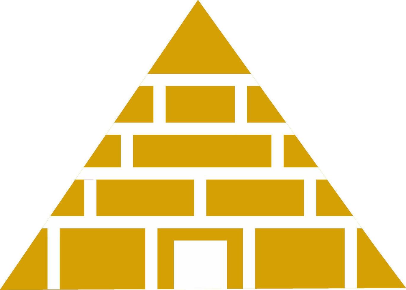 Pyramid gold flat line icon set. Egyptian monumen vector