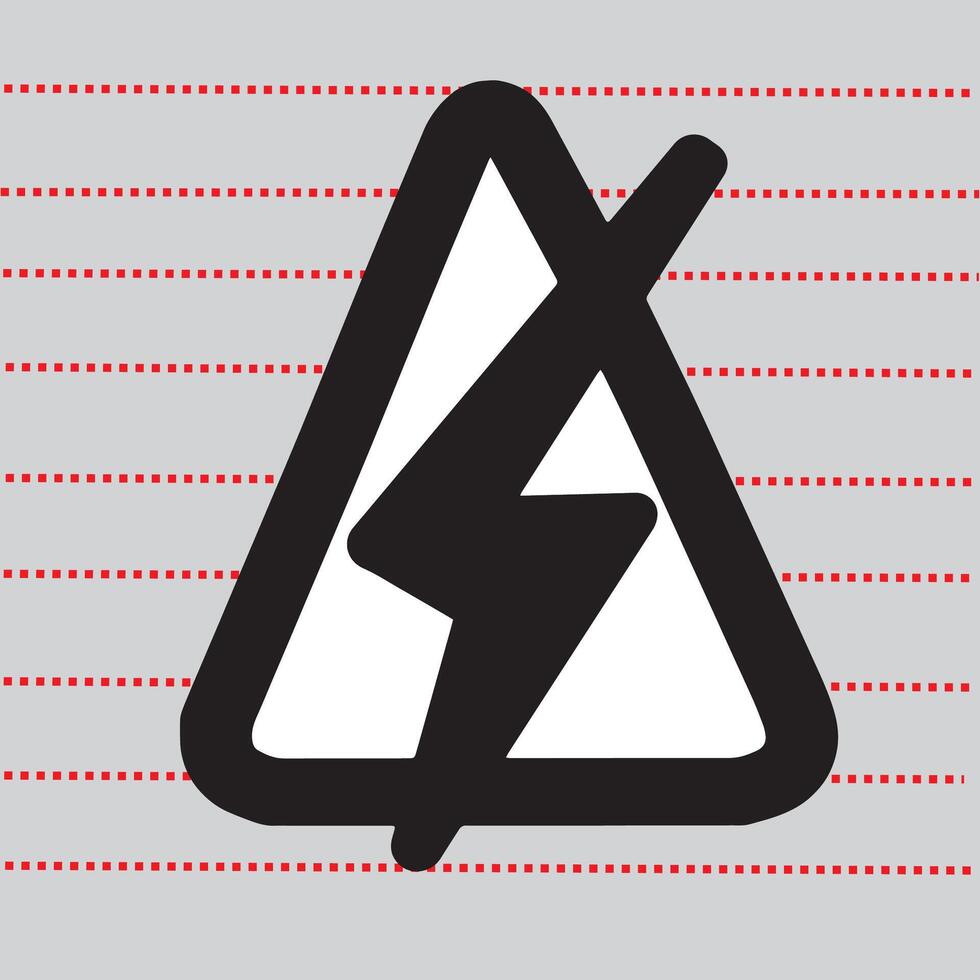 triangular electric power , electric power icon. vector