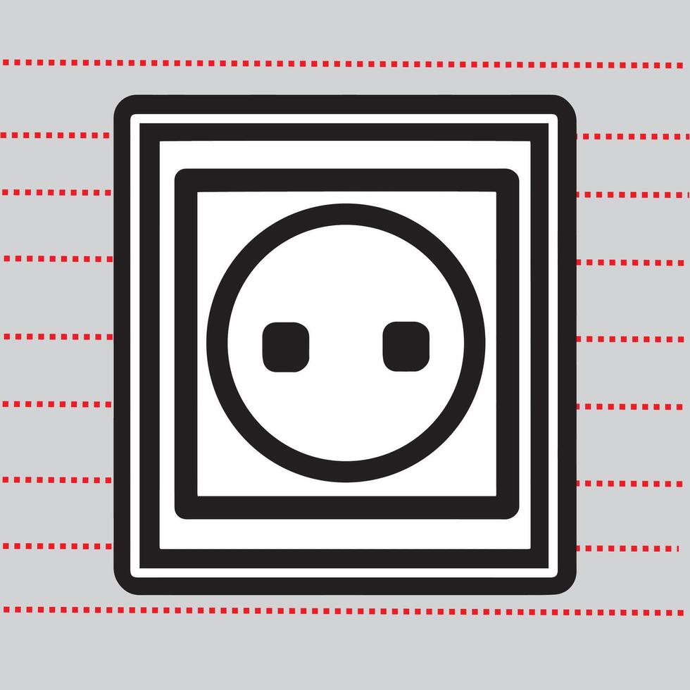 electric power source socket icon, electric plug icon vector