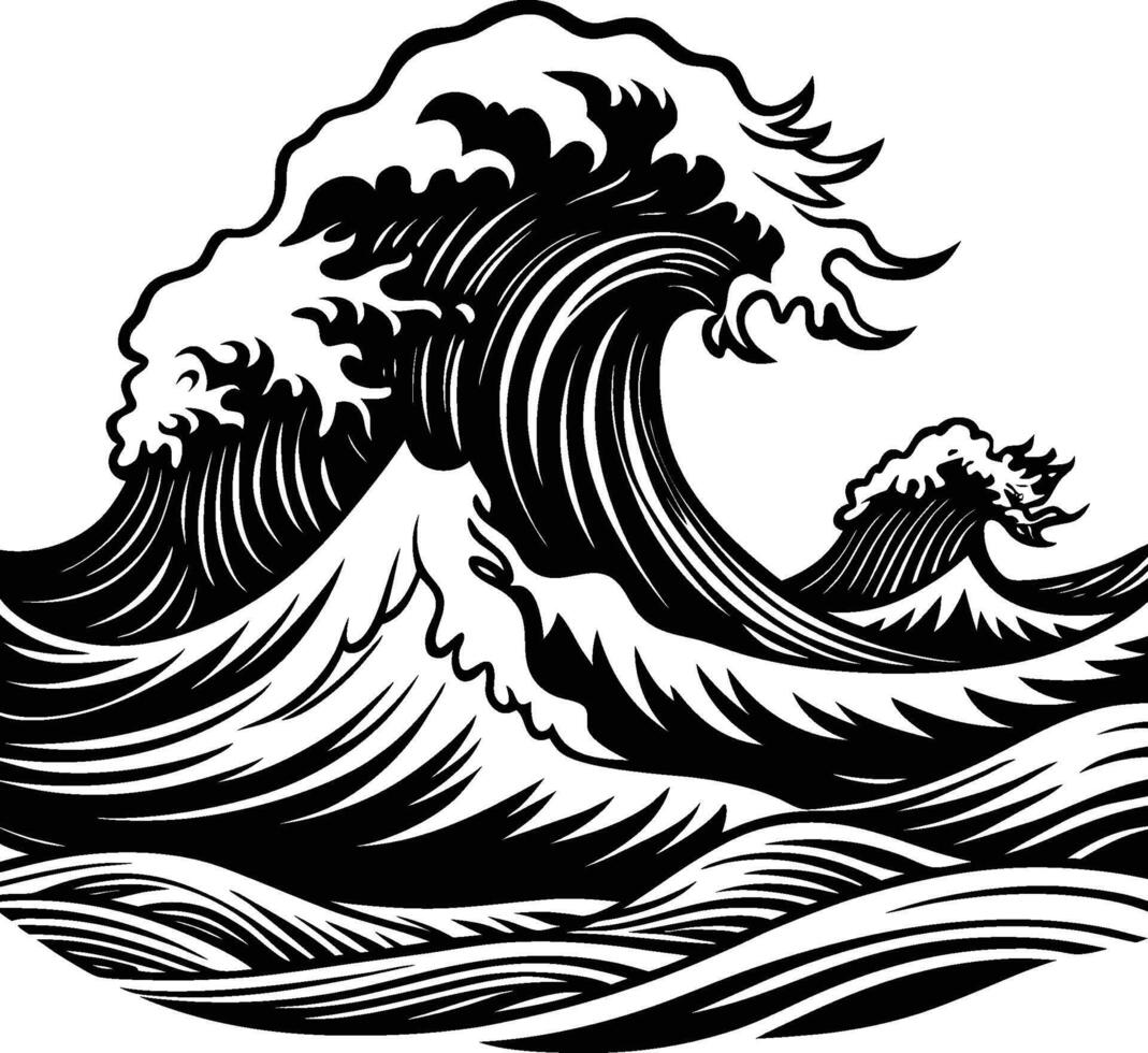 The great wave off kanagawa vector