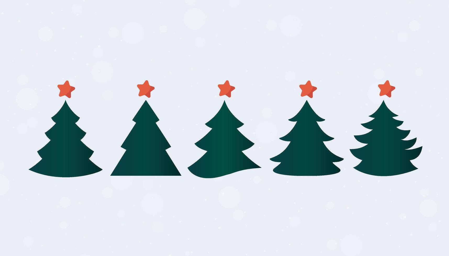 Christmas tree illustrations Unique style set - various tree shapes in a hand-drawn style. vector