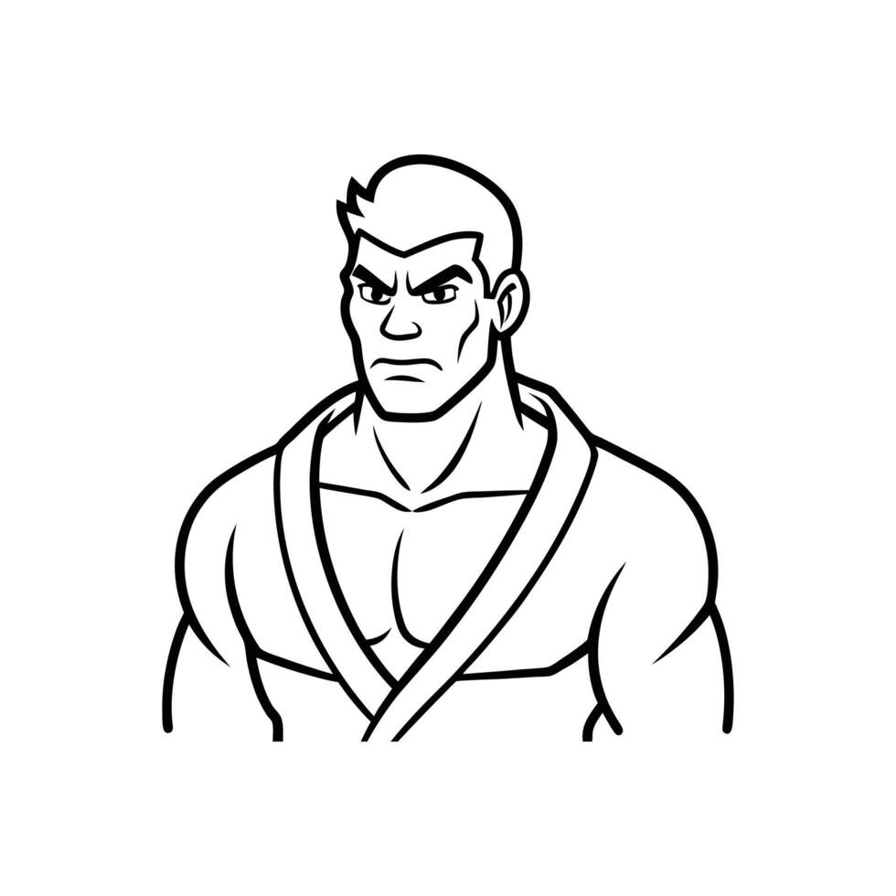 A man in a kimono is standing in front of a white background vector