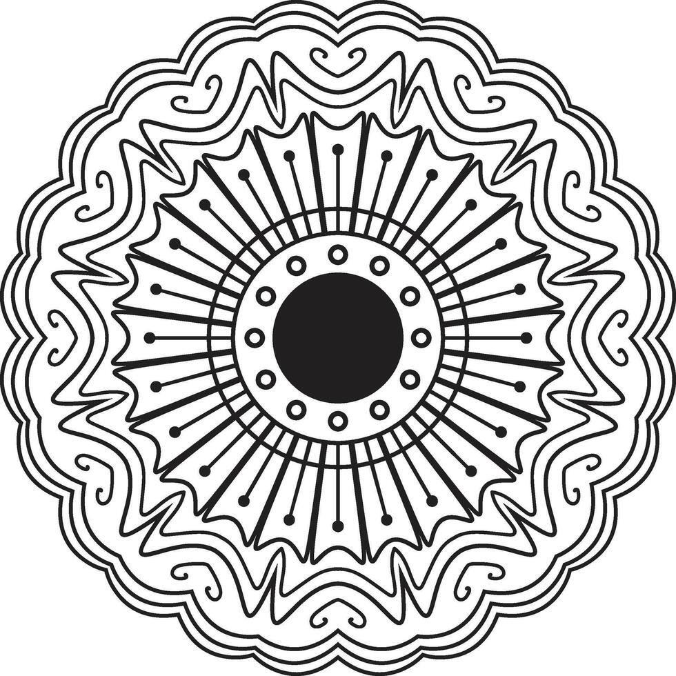Intricate Black and White Mandala Design for Creative Projects vector
