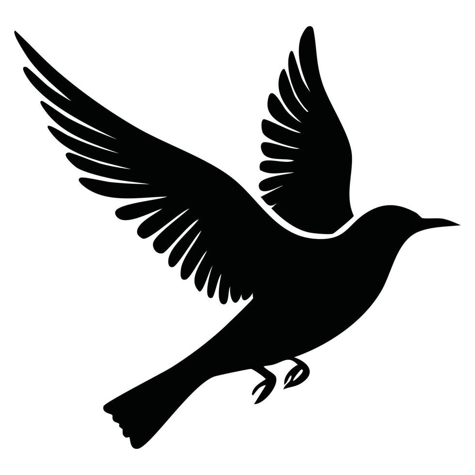 a flying crow bird silhouette object vector