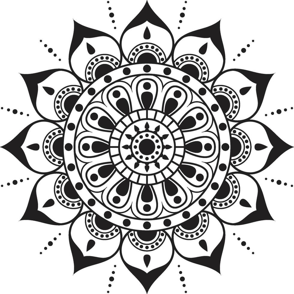 Intricate Black and White Mandala Design on White Background vector