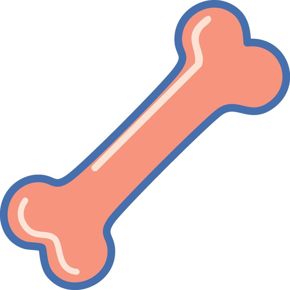 red bone part flat illustration vector