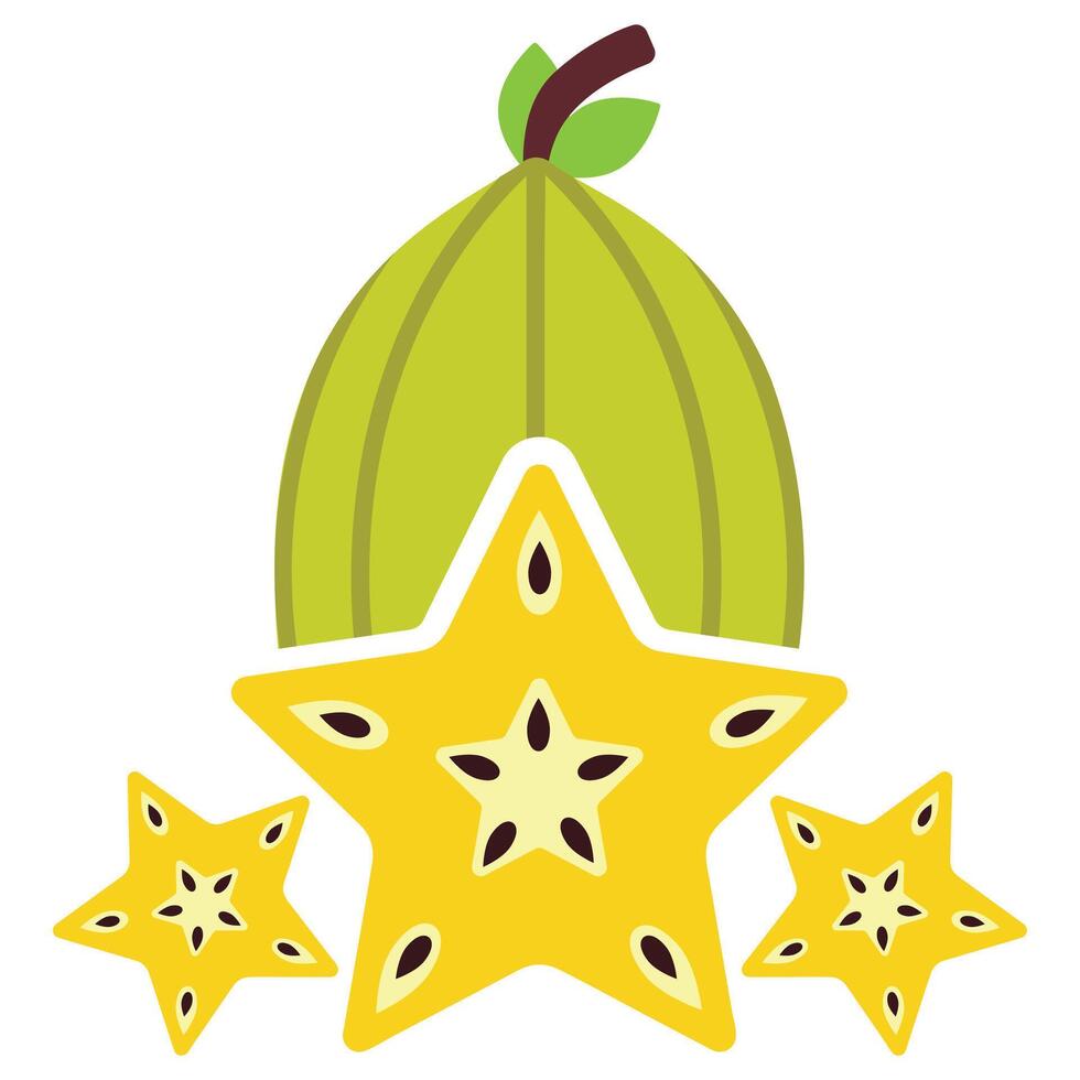 illustration of starfruit tropical fruit vector