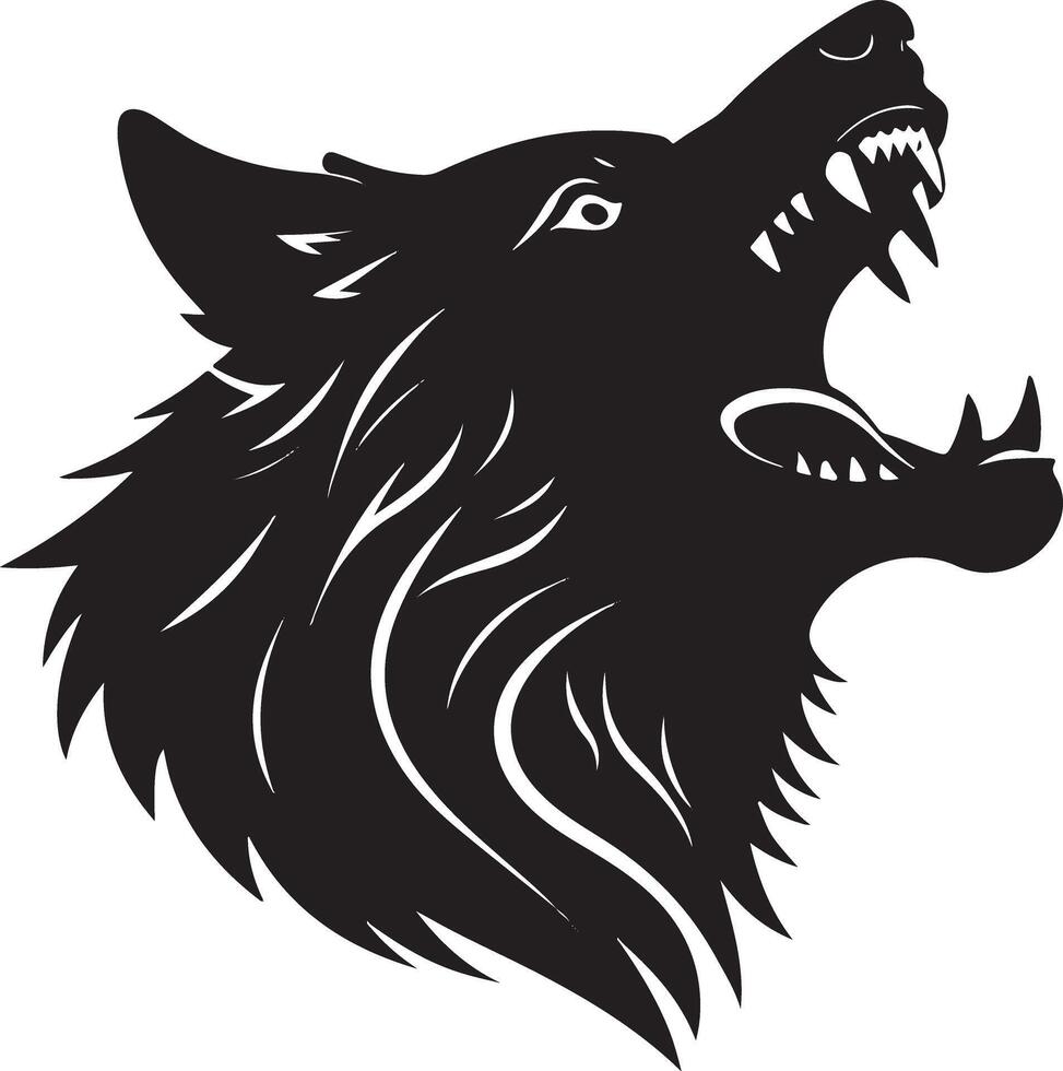 Wolf Silhouette Isolated on White Background vector