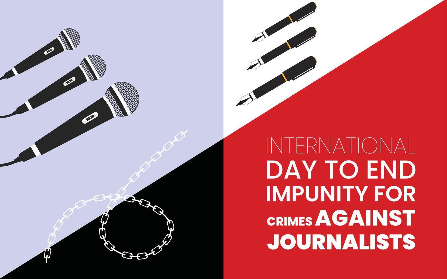 international day to end Impunity for Against Journalist vector